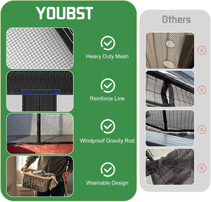 Cortina Magnética para Puerta Fácil de Instalar, Malla Antimosquitos con Imán Fuerte, Cortina Magnética Antimosquitos para Puerta - Product Image 3