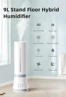 Humidificateur intelligent grande capacité 9L avec télécommande, brume chaude et froide, humidificateur sur pied pour la maison et la chambre