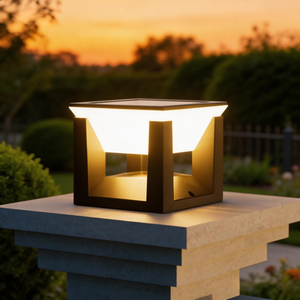 <span class=keywords><strong>Lampe</strong></span> de poteau LED solaire moderne en aluminium pour extérieur, décorative, avec abat-jour en PC, indice de protection IP44, pour clôture de jardin - Product Image 4