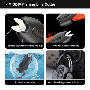 MIDDIA Ceramic Fishing <strong>Scissors</strong> Portable Fishing Line Cutter Mini Snip Cutter 1 Inch Retractable Serrated Fishing Line <strong>Scissors</strong> - Product Image 4