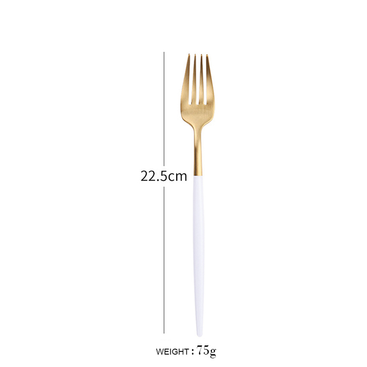 Dinner fork white gold