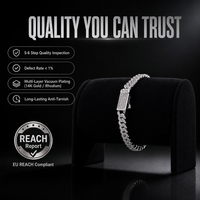 Meilleure Vente Bracelet Maille Cubaine 6mm Sertie de Zircons Cubiques, Bijoux Hip-hop de Qualité pour Hommes, Fabrication Personnalisée, Moissanite, Chaîne à Longueur Personnalisée