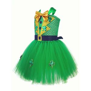 Disfraces <span class=keywords><strong>de</strong></span> Tutú Verde para el Día <span class=keywords><strong>de</strong></span> San Patricio para Niñas con Lazo para el Cabello, SPDG-001 - Product Image 3