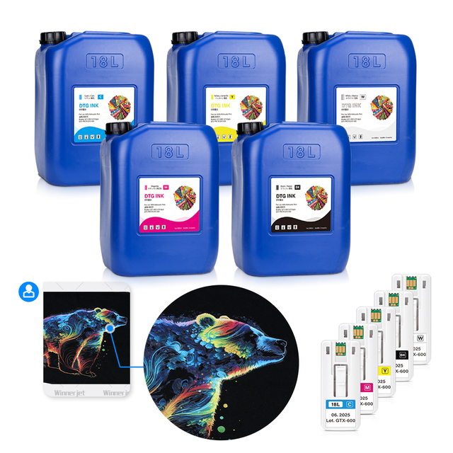 Long Shelf GTX Ink 18L Chip Bucket for Brother GTX Pro Bulk Roll Wholesale DTG Ink for Apparel Factories