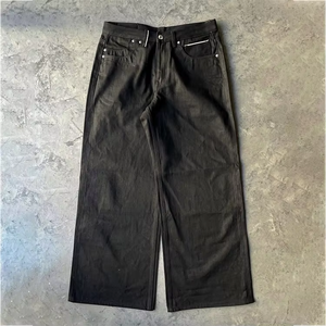 Custom High Quality Heavyweight Men's Raw Selvedge Japanese Denim Light Wash Mid Rise Casual Breathable Straight-leg Woven <b>Jeans</b> - Product Image 1