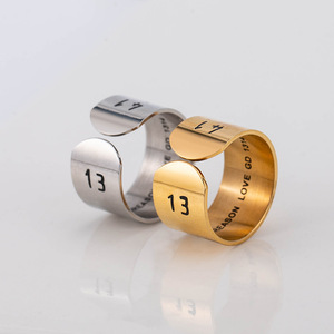 Trendy <b>Titanium</b> Steel Open <b>Ring</b> 1314 Number Design Unisex Couple Jewelry Gift - Product Image 4
