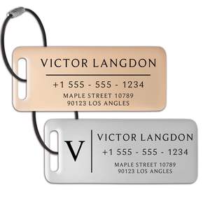 Custom Luggage <b>Tags</b> <b>ID</b> <b>Tags</b> for Suitcases Travel <b>Tag</b> Aluminum <b>Tag</b> for Suitcases Name <b>Tag</b> with <b>ID</b> Card - Product Image 5