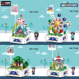Diku 77101-10 Parque <span class=keywords><strong>de</strong></span> Atracciones, <span class=keywords><strong>Barco</strong></span> <span class=keywords><strong>Pirata</strong></span>, Noria, Bloques <span class=keywords><strong>de</strong></span> Construcción Divertidos para Armar, Juguetes para Niñas - Product Image 1