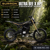 SurRon Ultra Bee 2026 24,5 kW homologué pour la route (UE, États-Unis, Royaume-Uni) avec batterie 74 V 60 Ah, autonomie de 115 km, indice IP67, idéal pour les trajets urbains et les aventures tout-terrain