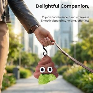 Huamaohengchun - Distributeur de sacs à déjections canines pour laisse, design mignon en forme de crotte, robuste - Product Image 4