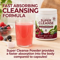 Super Cleanse Poederdrank Dagelijkse Spijsverteringsondersteuning met 35 Fruit, Groenten & Aloë Vera Vezelsupplement voor Darmgezondheid & Detox