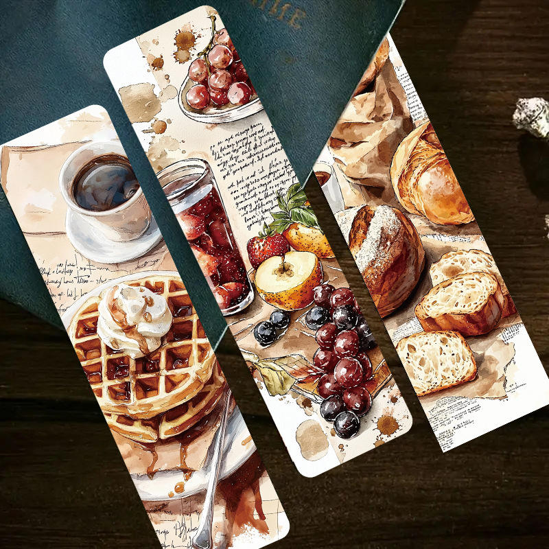 30 PCS Ins Coffee Dessert Bookmarks Hand Book Creative DIY Material ...