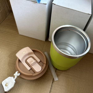 Vaso portátil de acero inoxidable de doble pared con cuerda, aislamiento térmico de viaje, botella de café para coche, taza de agua - Product Image 5