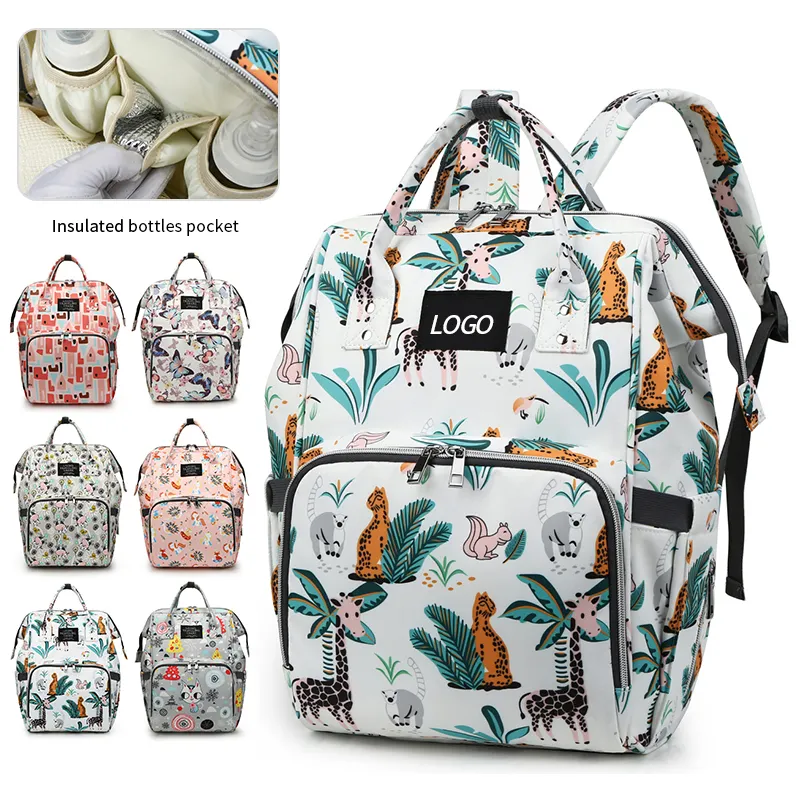 Personalizado mamá bolsas húmedas Oxford fabricante impermeable momia maternidad mamá camuflaje mochila pañal bebé portador bolsa de pañales