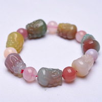Bracelet porte-bonheur et prospérité en pierres naturelles colorées (Agate, Œil de Tigre) pour hommes et femmes - Vente en gros JOYFFO