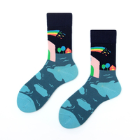 Nouveauté Mode Femmes Coton Peigné Hommes 100% Coton Chat Chien Motif Chaussettes Filles Redtube Vente Chaude Chaussettes