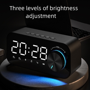2023 nóng bán Máy nghe nhạc Led Bluetooth Speaker với hiển thị kỹ thuật số TF Thẻ bàn bảng đồng hồ báo thức Loa - Product Image 6