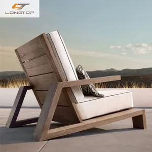 أريكة للحديقة من خشب الساج للفنادق بمقاسات مختلفة عصرية ومقاومة للماء ومصنوعة من خشب الساج للاستخدام في الهواء الطلق