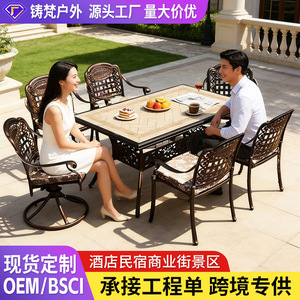 Cast Aluminum <b>Round</b> Outdoor <b>Table</b> With Decorative Top And Shelf For Garden <b>Patio</b> Balcony Use - Product Image 2