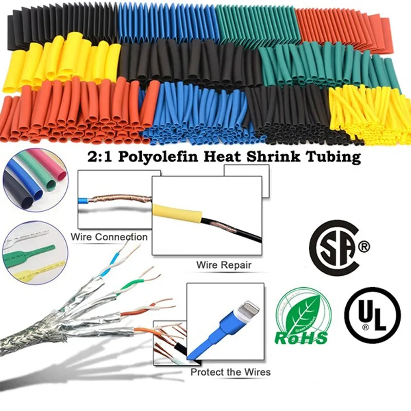 Thermoresistant kit tabung panas menyusut, Termoretractil tabung panas menyusut berbagai macam isolasi diy untuk kabel bungkus Susut