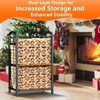 Support à bois en acier durable pour foyer, avec rangement facile pour usage intérieur/extérieur – Offre spéciale