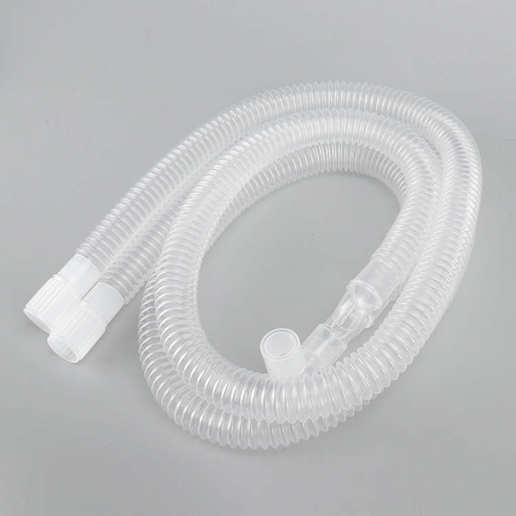 Tubo de circuito de respiración de anestesia de bajo precio, circuito de respiración de anestesia de silicona desechable médica