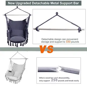 Woqi Factory Delivery High Quality Detachable Metal Support Hammock Chair With Sede Pocket