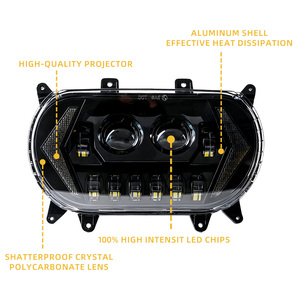 Koplamp LED Road Glide motorfiets grootlicht/dimlicht richtingaanwijzer DRL verlichtingssysteem koplamp vervangende accessoires (zwart) - Product Image 5