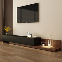 Meuble TV en bois massif de haute qualité Mobilier de salon avec lumière LED Meuble TV Unité de table basse