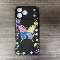 Coque de téléphone papillon diamant pour iPhone 18 17 16 15 14 13 12 11 – Étui arrière en TPU pour iPhone, style féminin