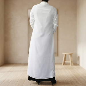 Abaya Kaftan en Georgette Blanche de Haute Qualité, Dernier Design 2026, pour Femmes, Vêtement Islamique, avec Broderie aux Poignets, Tissu Mousseline, Idéal pour l'Aïd - Product Image 2