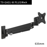 Écran LCD mural à bras unique noir T9-GA01-W-PLUS pour poste de travail des infirmières 15 ''-32'' Moniteurs Nouveau produit