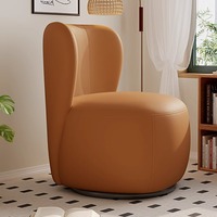 Fauteuil rond rembourré populaire en tissu bouclé pour salon, chaise longue cylindrique