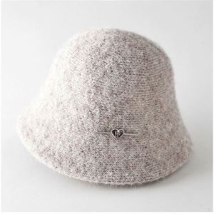 Simple Metal Tag Fisherman <b>Hat</b> Women's Fashionable Elegant Knitted Bucket <b>Hat</b> - Product Image 1