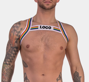 Pride day – harnais arc-en-ciel, sangle d'épaule, Muscle, décoration <span class=keywords><strong>de</strong></span> fête, <span class=keywords><strong>de</strong></span> boîte <span class=keywords><strong>de</strong></span> nuit pour hommes, sangles <span class=keywords><strong>de</strong></span> <span class=keywords><strong>costume</strong></span>, harnais élastique personnalisé Sexy pour hommes - Product Image 4