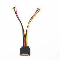Cable de Alimentación IDE de 4 Pines a SATA de 15 Pines, Macho de 15 Pines a IDE Dual de 4 Pines Hembra, Cable de Alimentación SATA