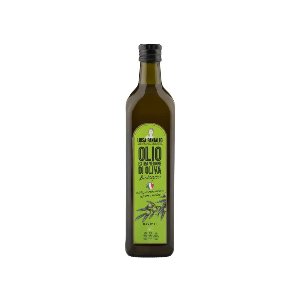 Organic Extra Virgin Olive Oil 100% Italian glass bottle 0.750 Lt seasoning for salad pasta fresh food