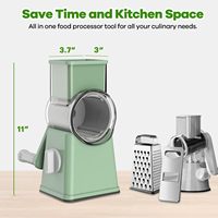 6 In 1 Roterende Kaasrasp Mandoline Vegetarische Snijmachine Groentesnijder Chopper Met 5 Roestvrijstalen Messen Handzwengel