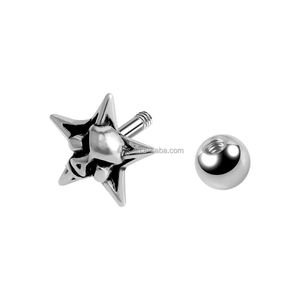 Orecchino Unisex in Acciaio Chirurgico con Sfera, Design a Teschio Placcato <span class=keywords><strong>Argento</strong></span> 8MM per <span class=keywords><strong>Piercing</strong></span> Helix e <span class=keywords><strong>Trago</strong></span> - Product Image 3