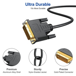Hochgeschwindigkeits-DVI-Video monitor kabel von Stecker zu Stecker 1,5 M/2,7 M/3M/4,5 M/5M/10M/15M/20M Full <span class=keywords><strong>HD</strong></span> 1080P DVI-DVI-Kabel Schwarze Farbe - Product Image 3
