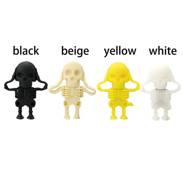 Human Skeleton USB Flash Drive 2.0 1GB 2GB 4GB 8GB PVC Cartoon Pen Drive Memory Stick 3.0 16GB 32GB 64GB Gift