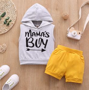 Boutique vêtements pour enfants garçons tenues vêtements de nouveau-né en coton sweat à <span class=keywords><strong>capuche</strong></span> sans manches de haute qualité pour enfants survêtements de sport courts - Product Image 5