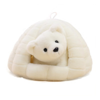 Ours polaire en peluche personnalisable 2025, vente en gros d'usine, adorable, super doux, rembourrage en coton PP, fonction couverture