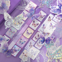 Simno Dreamy Butterfly Themed DIY Scrapbook Gift 162pcs Aesthetic Bullet Junk Journal Kit con Cuaderno A6 con Cuadrícula