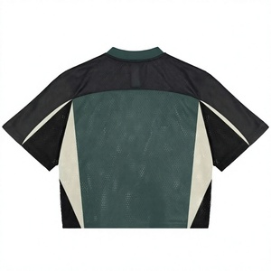 Camiseta de Hombre de Manga Corta con Cuello en V, Corte Holgado, Transpirable, Tejida, de Secado Rápido, Ecológica, Estilo Vintage, 100% Poliéster - Product Image 1