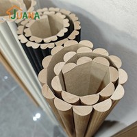 Panneau mural en bois rainuré 3D, panneaux en MDF flexibles personnalisables, panneaux acoustiques en bois rainuré pour colonnes courbes