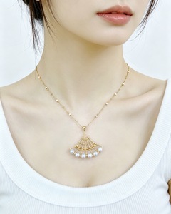 Ensemble de bijoux Lerca en or massif 18 carats, dentelle tissée, perle naturelle <span class=keywords><strong>Madama</strong></span>, bijoux fins AU750, vente en gros - Product Image 5