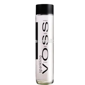 Стеклянная бутылка для минеральной воды в стиле Voss 500 мл с пластиковой крышкой