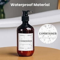 Étiquettes personnalisées imperméables pour bouteilles de shampoing, savon de salle de bain et distributeur de revitalisant – Autocollants amovibles pour l'organisation des flacons de lotion