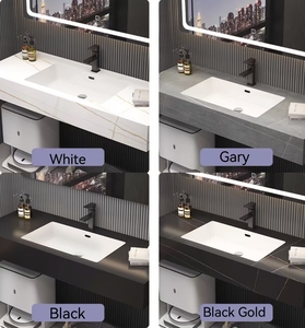 Juego de tocador de baño de lujo moderno de 48 pulgadas, tocador de Proyecto de Hotel, espejo inteligente para dormitorio, comedor, hogar, Bar, <span class=keywords><strong>roca</strong></span> de piedra en capas - Product Image 6